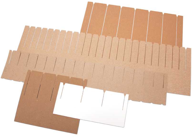 chipboard slotted sheet samples 5sizes b wht